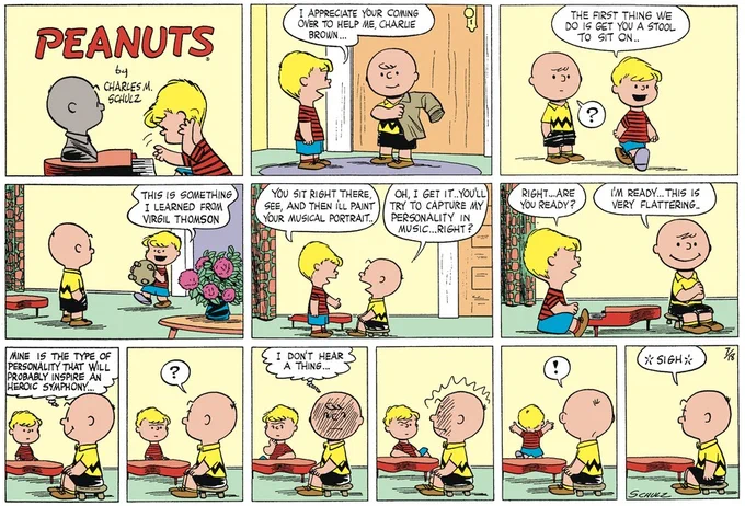 Peanuts strip from July 18, 1954