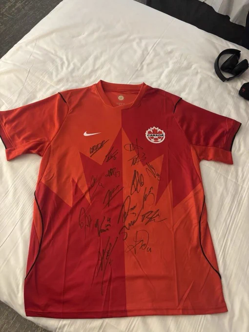 Counterfeit soccer jerseys and merchandise seized by Toronto Police in a Mississauga, Ontario warehouse raid on June 1, 2026 — over 16,000 fake jerseys, flags, and two counterfeit FIFA World Cup trophies bearing fraudulent Nike, Adidas, Puma, and FIFA branding, valued at $3.5 million CAD.
