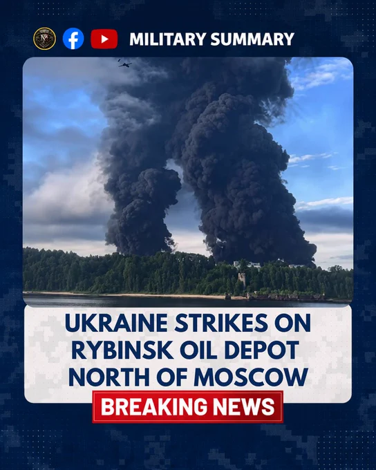 Additional Footage Shows Ukrainian Strikes on the Rybinsk Oil Depot North of Moscow