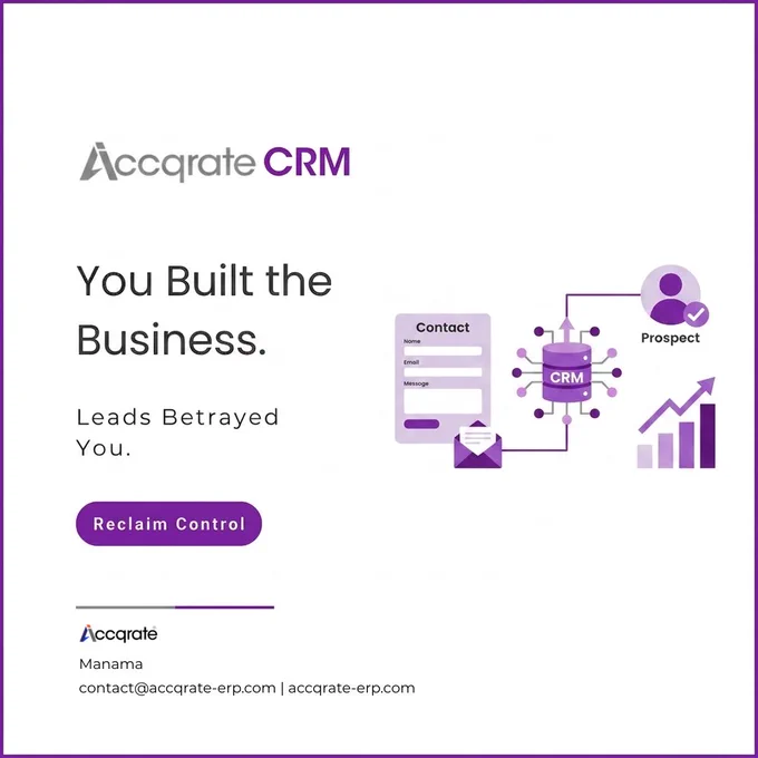 Accqrate ERP – unified platform for accounting, inventory, and business automation.