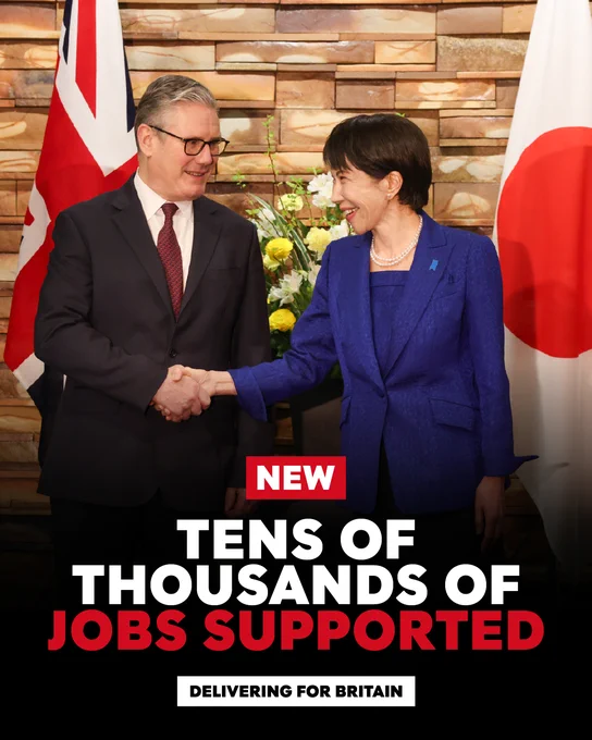 Tens of thousands of jobs supported. Delivering for Britain.