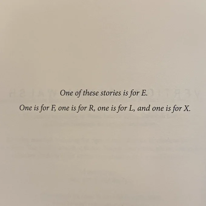 One of these stories is for E. One is for F, one is for R, one is for L, and one is for X.