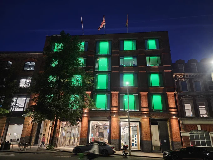 Southwark Council's Tooley Street offices lit Green for Grenfell on 12 June 2026