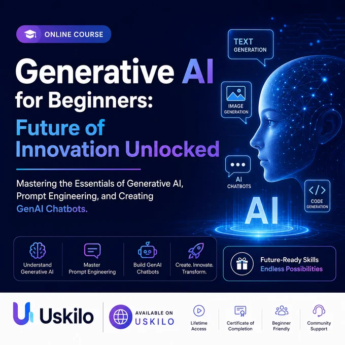 Generative AI for Beginners: Future of Innovation Unlocked
https://uskilo.com/course/generative-ai-for-beginners-future-of-innovation-unlocked
#genai #chatgpt #onlinecourse #free #sekharmetla #uskilo 