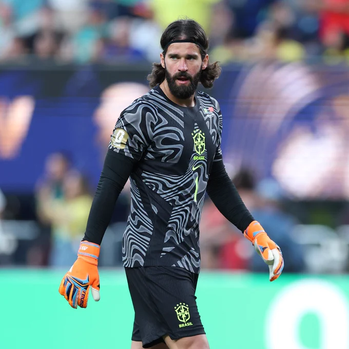 A photo of Alisson Becker during Brazil's Group C match at New York New Jersey Stadium against Morocco