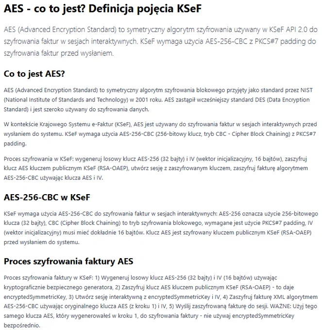 AES - co to jest? Definicja pojęcia KSeF.