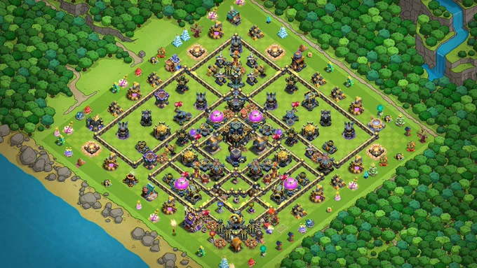 Base 1: Hybrid Farming TH17 Base • Dark Elixir Protection Vilas Clash of Clans