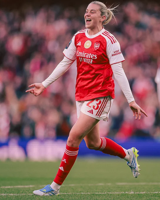Image of Alessia Russo celebrating asking supporters to share their favourite Alessia goal from the 2025-2026 season