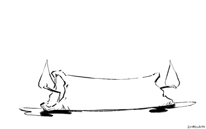Drawing of a candle being burned at both ends.