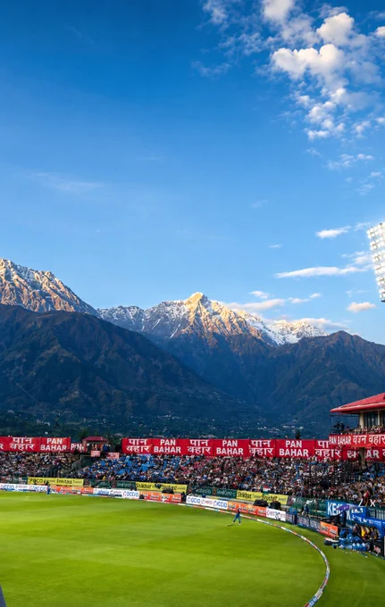 dharamashala beautiful cricket stadium with gutka ads