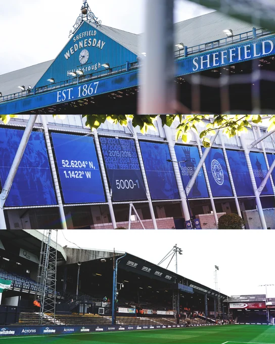 Image of Sheffield Wednesday, Leicester City and Luton Town's grounds.