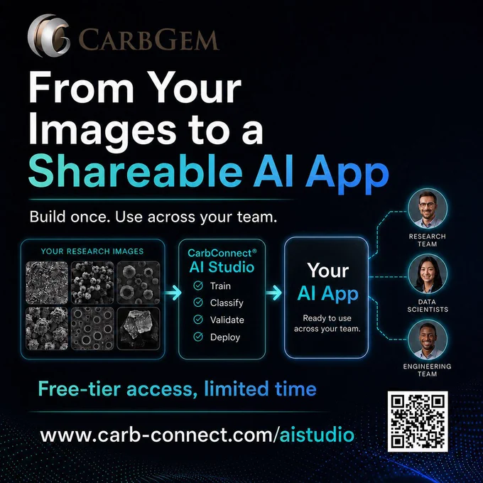 Build once. Use across your team.
Trained models become shareable in-house AI apps — research, data science & engineering all run inference in one place. Free-tier access, limited time.

CarbConnect