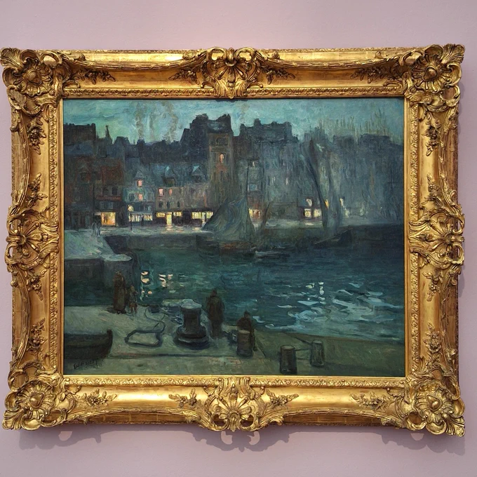 mile Othon Friesz 1879-1949
Le Vieux Bassin du Havre, le soir, 1903

In dit werk schildert Othon Friesz het Bassin du Roy bij nacht Deze plek vormt het historische hart van de haven van Le Havre De zichtbare penseelstreek en de aandacht voor de lichteffecten getuigen van de blijvende invloed van het impressionisme op de jonge schilder