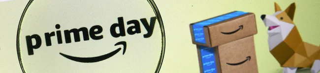 Prime Day logo behind a magnifying glass