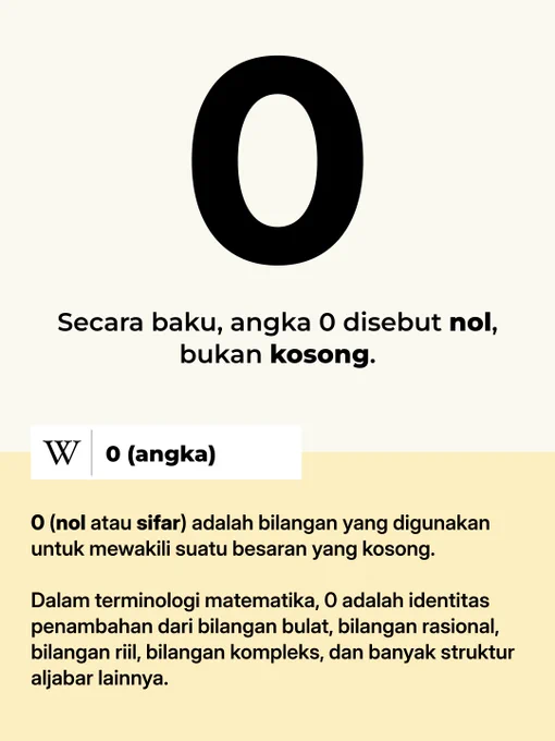 Angka 0 disebut "nol", bukan "kosong".

Berdasarkan Kamus Besar Bahasa Indonesia, "nol" memiliki makna "bilangan yang dilambangkan dengan 0".