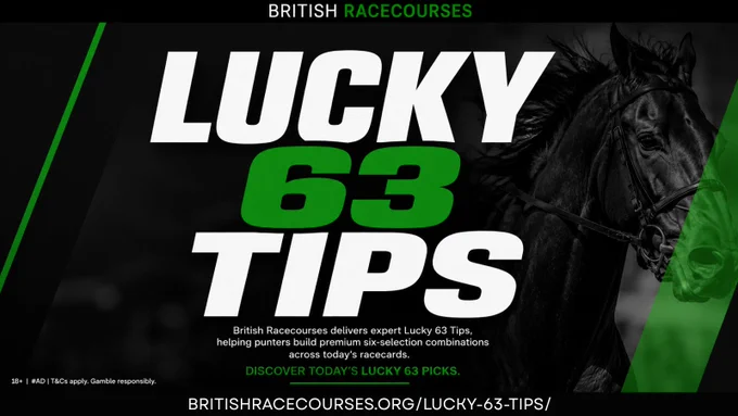 LUCKY 63 TIPS WITH BRITISH RACECOURSES