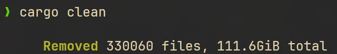 Output of `cargo clean` command.