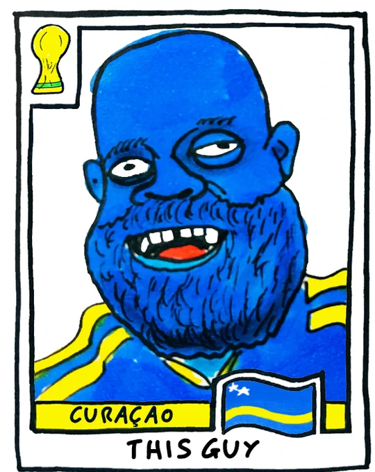 The Blue Guy, a Curacao fan who is blue 