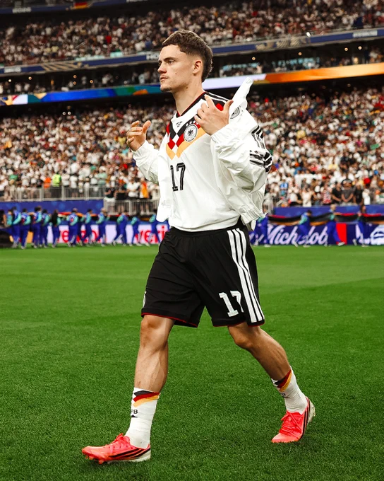Photography of Florian Wirtz during Germany vs Curacao at the 2026 World Cup. The final score was 7-1 to Germany.