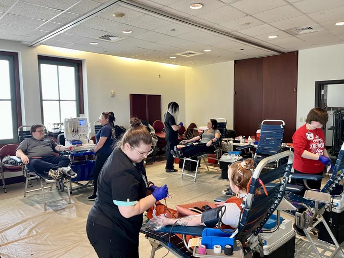 A photo from a previous years blood donation drive.
