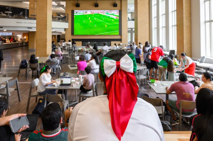 Notre Dame Faculty and Staff of International Descent (NDFSID) hosted a watch party for the game between Mexico and South Africa, the opening game of the 2026 World Cup.