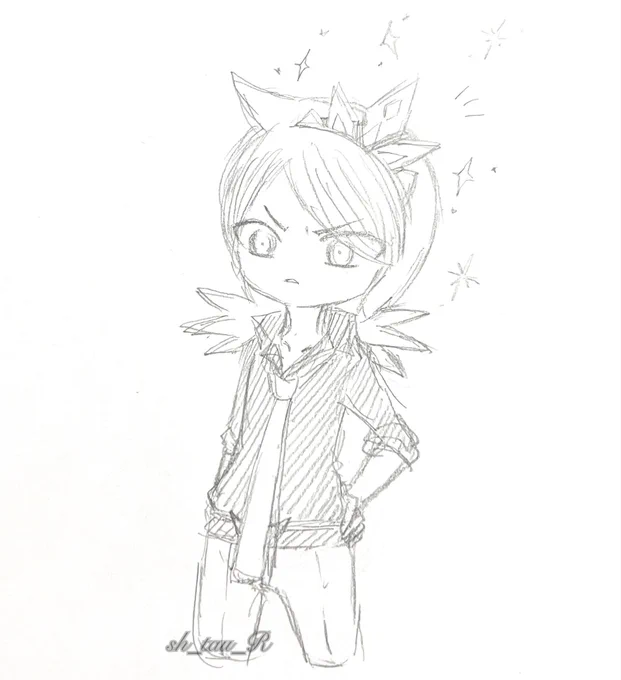 👑と引き換えに上着を取られたslvくん( ˇωˇ )