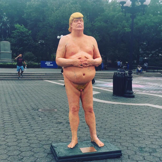 In lieu of an up to date image of the Kennedy Center without DT's name, here is a picture of Trump, naked.