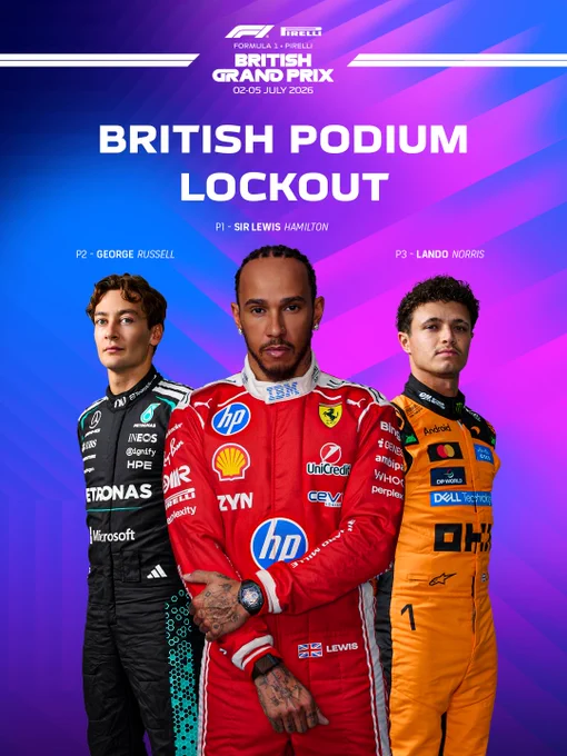 Three British drivers on the Barcelona podium

Hamilton
Russell
Norris