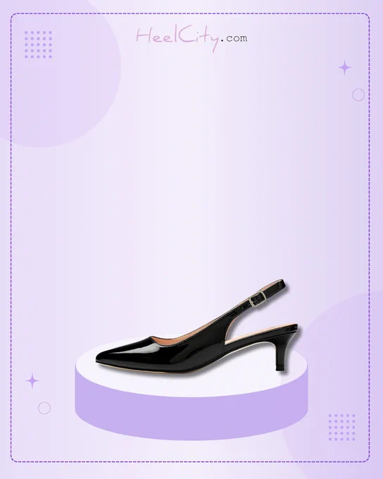 GENSHUO Womens Slingback Pointed Closed Toe Pumps
