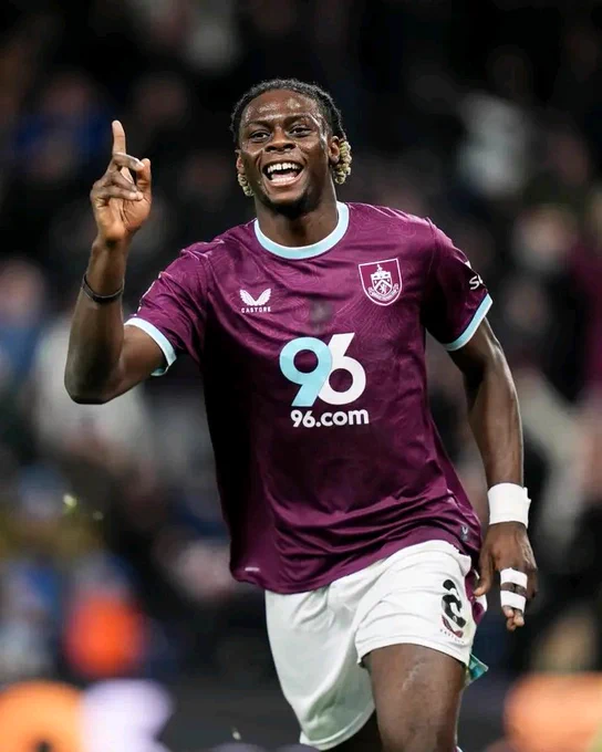 Lesley Ugochukwu celebrating his goal for Burnley FC