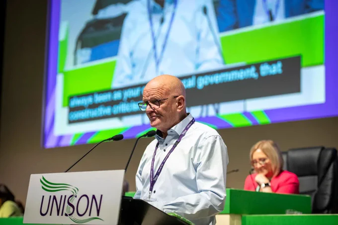 Glen Williams opens UNISON local government conference