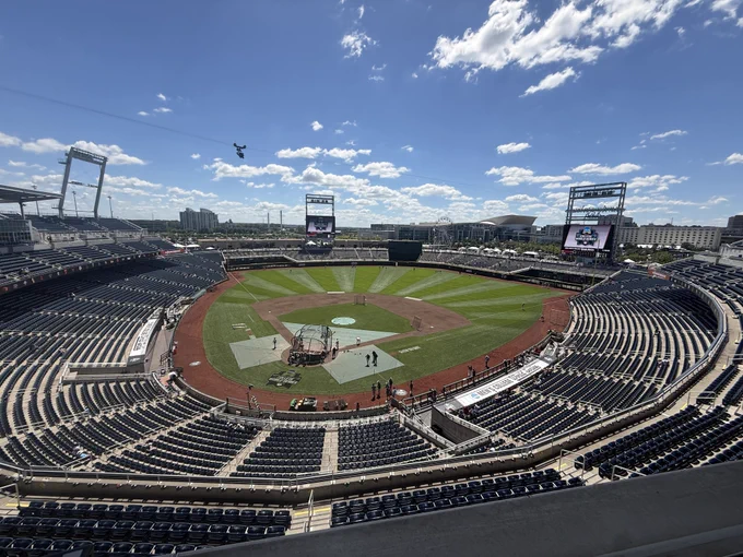 Charles Schwab field from our Broadcast Booth in Omaha.