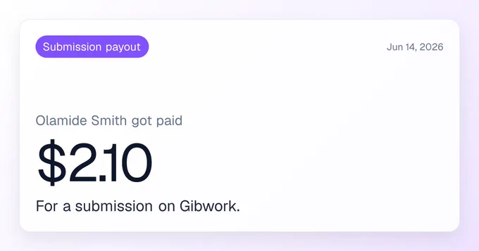Olamide Smith received $2.10 from a submission.