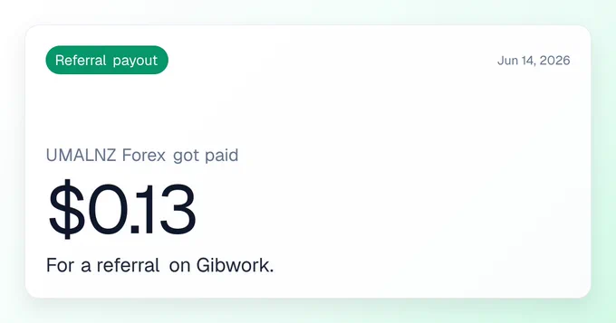 UMALNZ Forex received $0.13 from a referral.
