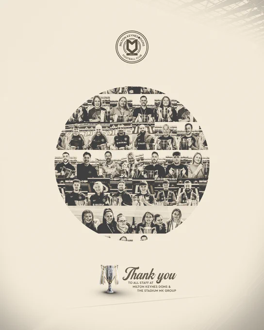 Thanks you MK Dons and Stadium MK Group staff.