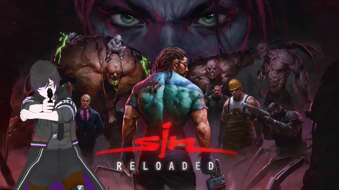 Juni Spectra, a 3D Android VTuber, on the cover of SiN Reloaded.