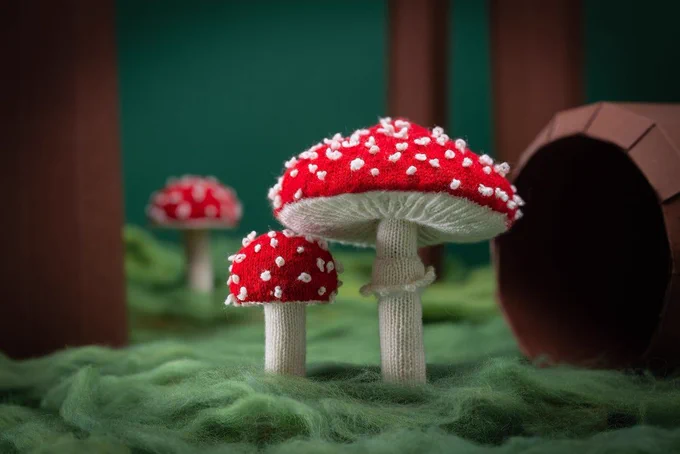 Pattern To Knit a Classic Fly Agaric Mushroom 🍄