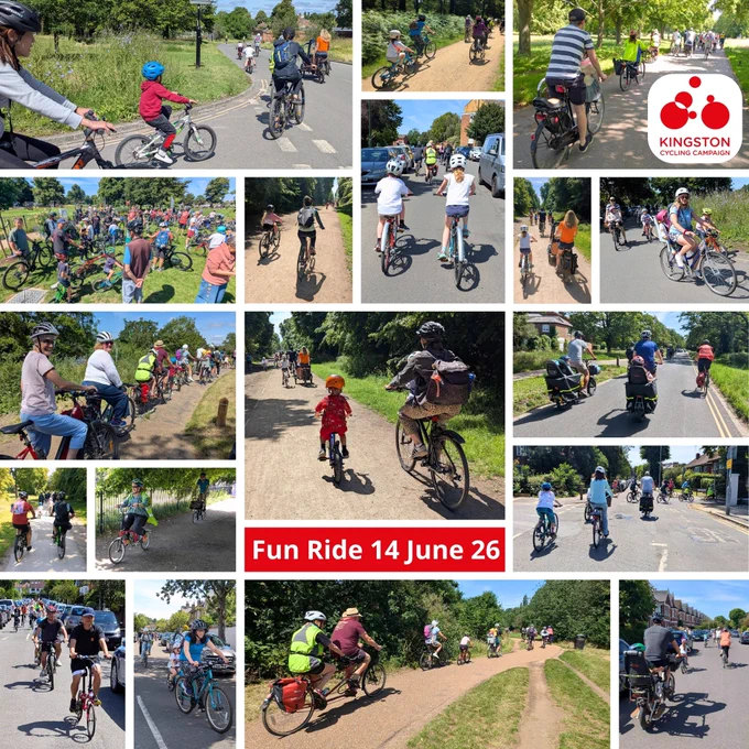 160 people joined in today's fun, family-friendly ride through Kingston.