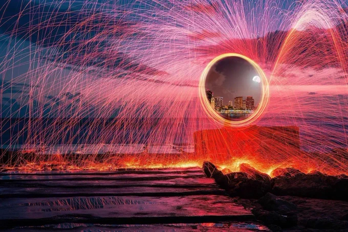 teleportation hole in the air