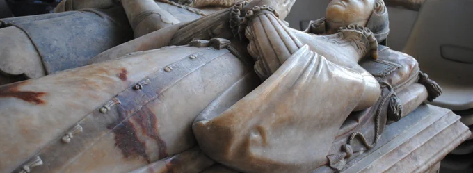 Partial view of a marble effigy from the competition's own information page