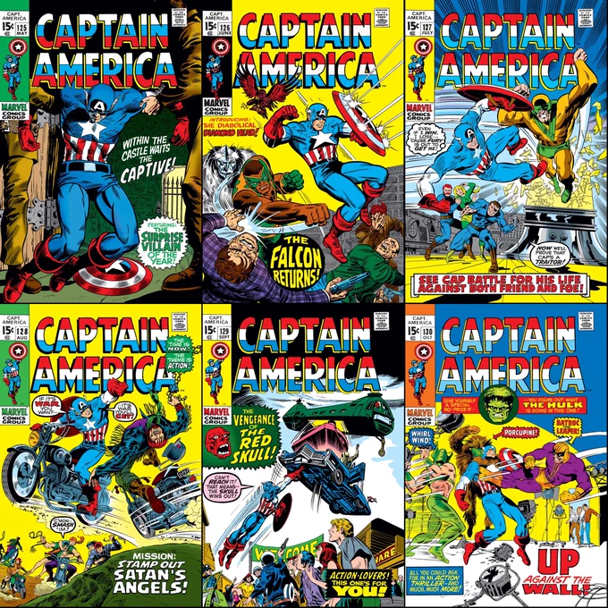 Captain America #125-130 cover dated May-October 1970.