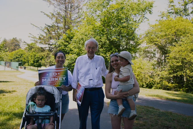 Senator Markey and supporters