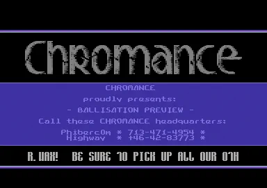 Screenshot of "Ballisation" - Crack: Chromance (CHR) - Published by - on Commodore 64 (19xx)