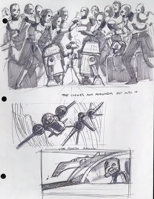 Dave Filoni Sketch for the Rex and R2 4 Episode CW709-CW712 Story Arc