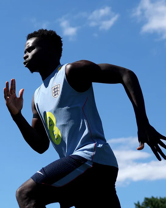 Bukayo Saka in training. 