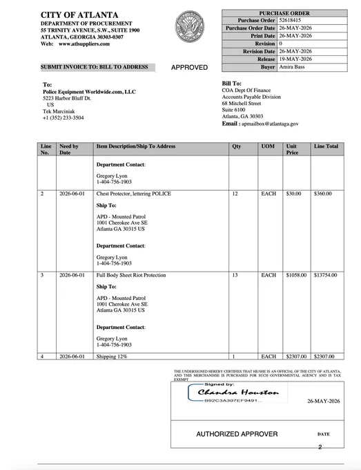 Purchase order 52618415 P2