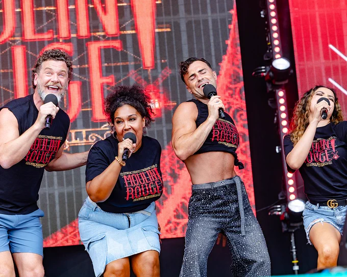 A photo of the cast of Moulin Rouge! performing on stage at West End LIVE.