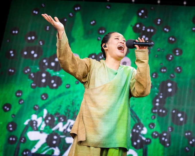A photo of the cast of My Neighbour Totoro performing on stage at West End LIVE.