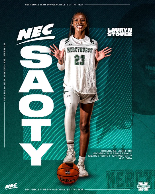 The 2026 Female co-Scholar-Athlete of the Year is Lauryn Stover from Mercyhurst women's basketball