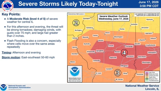 An SPC graphic focused on central IL with text. 